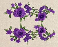 Purple Flower Applique Pair