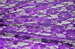 Purple Foiled Stretch Lace