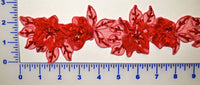 2 1/4" Beaded Floral Organza Trim - 13 Colors Available