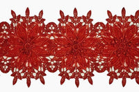 Red Metallic Lace & Organza Trim