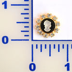 18mm Gold Cameo Button - Individual or 12 Pack