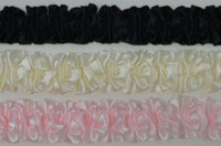1 1/4" Ruffled Stretch Satin Ribbon - 6 Colors Available