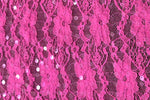 Hot Pink w/ Clear Sequins 2-Way Stretch Lace