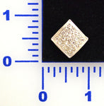 Silver Square Rhinestone Button - Individual or 12 Pack
