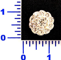 Crystal Rhinestone Silver Button- Individual or 12 Pack