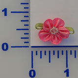 3/4" Beaded Satin Flower - 6 Colors Available - 12 Pack