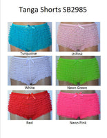 Micromesh Lace Ruffle Tanga Shorts - 7 Colors Available