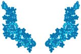 Turquoise Appliqué Pair With Sequins And Beads