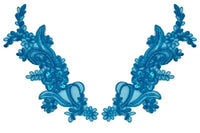 Turquoise Pair Appliqués With Sequins And Beads