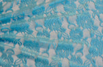 Turquoise Foiled Stretch Lace