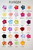 2 1/4" Velvet Flower With Sequins - 28 Colors Available - Package of 6