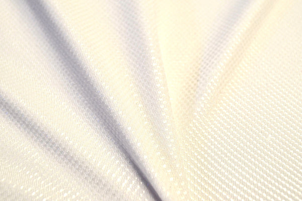 Clear Foil Dots on White Nylon Spandex