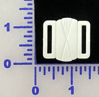 3/4" White Plastic X-Slide Clasp - 12 Pack