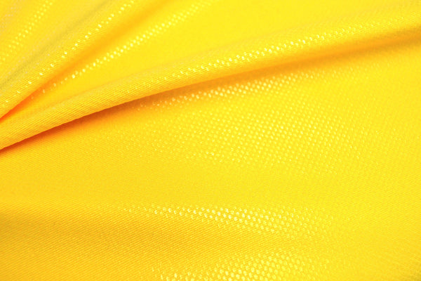 Clear Foil Dots on Yellow Nylon Spandex