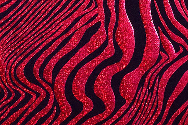 Red Zebra Print Hologram Foil